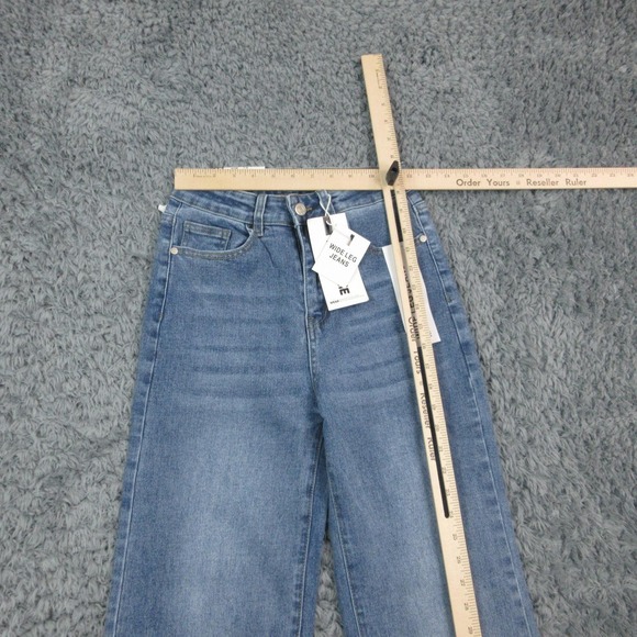 Katch Me Wide Leg Jeans Womens XS Washed High Rise Stretch Denim 24x28.5 NWT - Picture 3 of 16